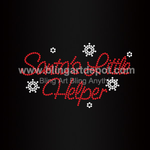 Santa's Little Helper Iron On Rhinestone Transfers